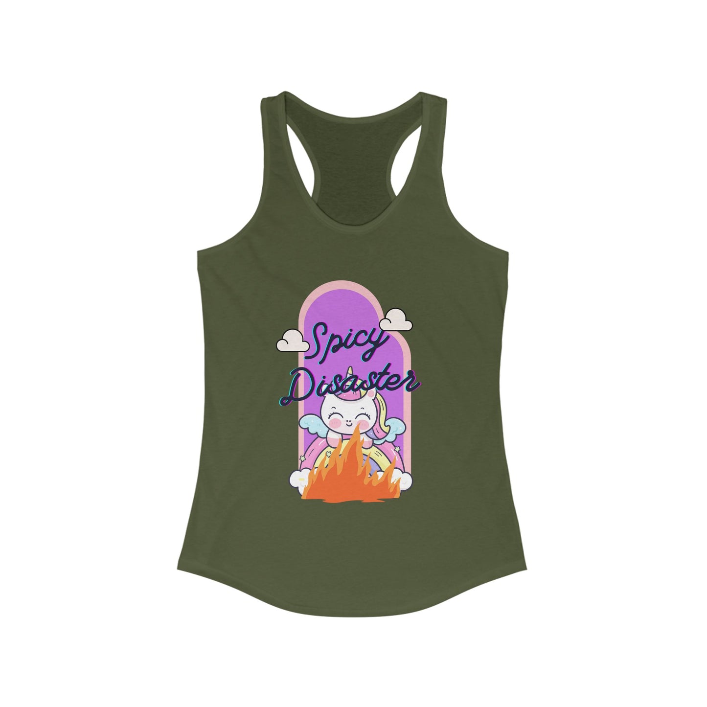 Spicy Disaster Unicorn Racerback Tank