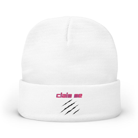 Claim Me Embroidered Knit Beanie